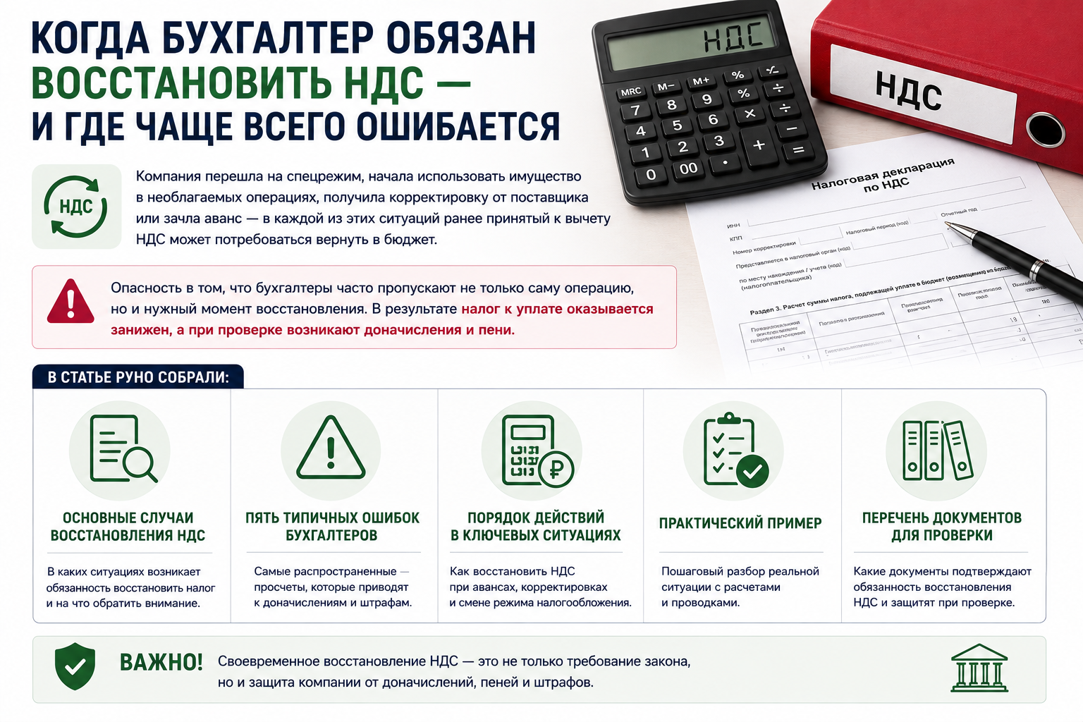 Когда нужно восстановить НДС: частые ошибки бухгалтера