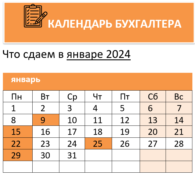 Календарь бухгалтера на февраль 2024 года