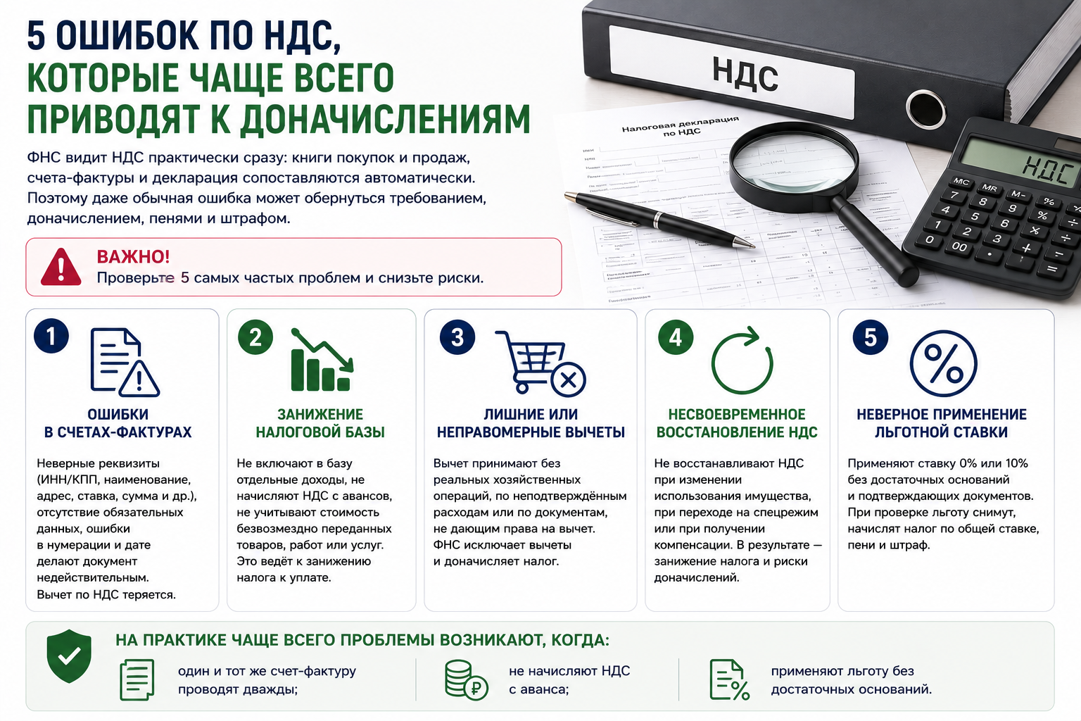 Ошибки по НДС, которые приводят к доначислениям: что проверить бухгалтеру