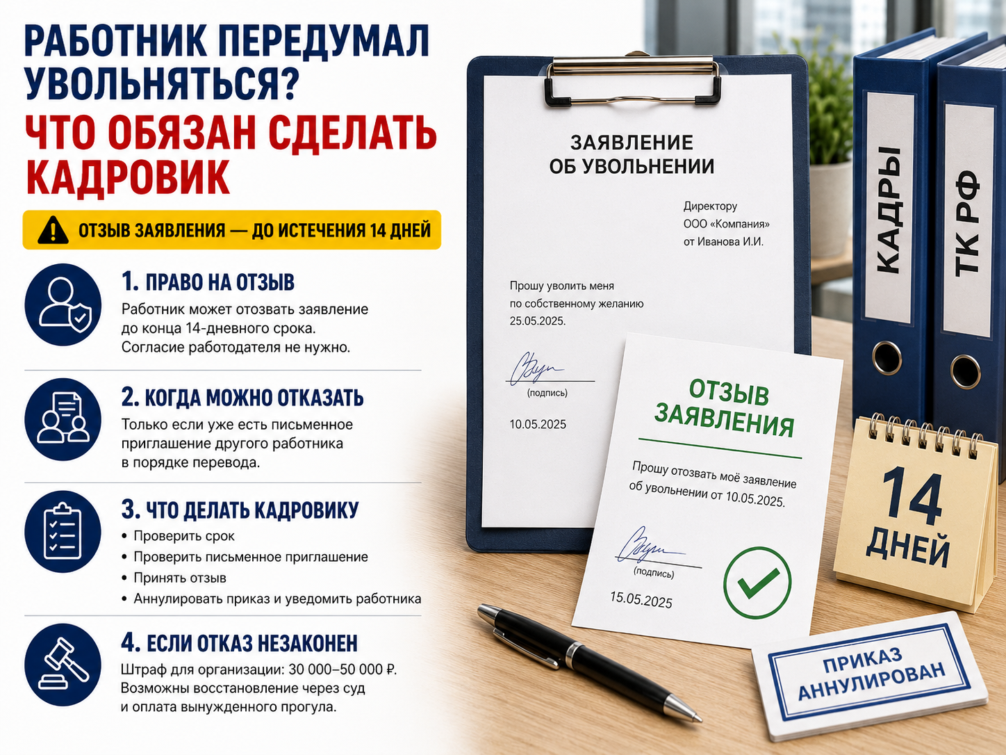 Правильный способ заставить передумать увольнять Правильный способ заставить передумать увольнять