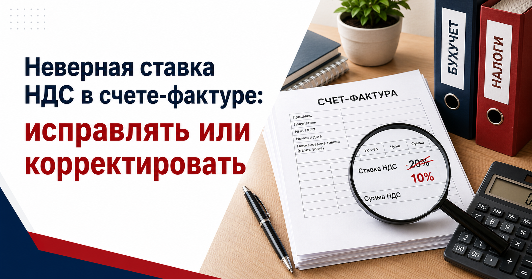 Неверная ставка НДС в счете-фактуре: исправлять или корректировать