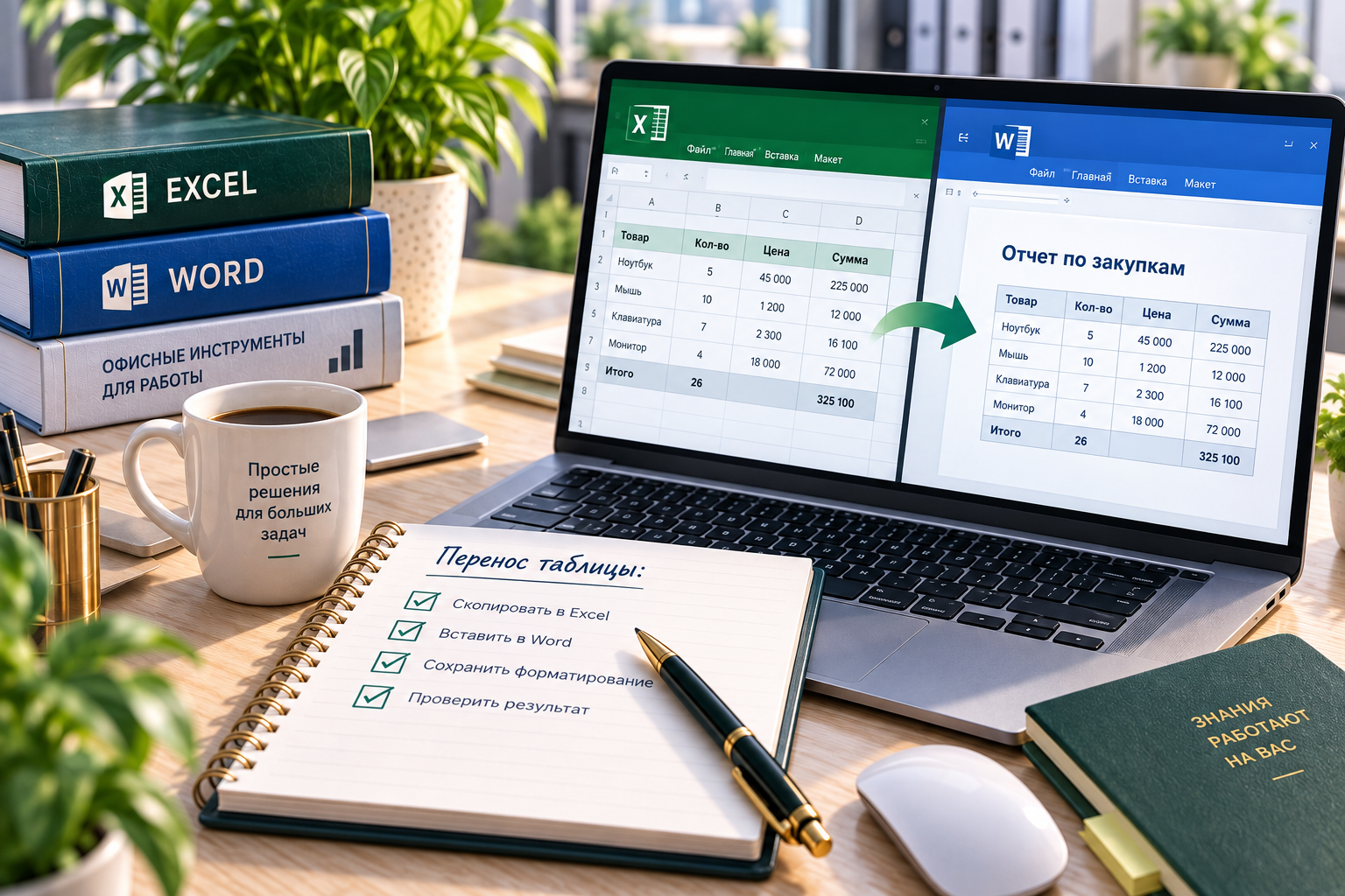 Как быстро перенести таблицу из Excel в Word. Инструкция для новичков