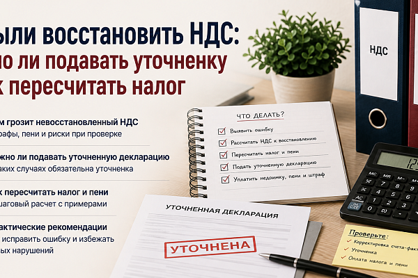 Забыли восстановить НДС: нужно ли подавать уточненку и как пересчитать налог