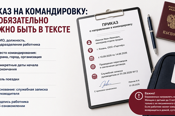 Приказ на командировку в 2026 году: обязательные сведения и правила оформления
