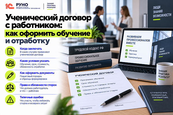 Ученический договор с работником: оформление и отработка