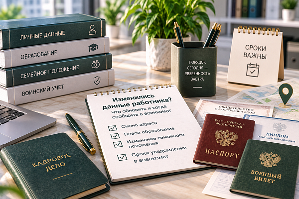 Работник сменил адрес, образование или семейное положение: что обновить кадровику и когда сообщить в военкомат