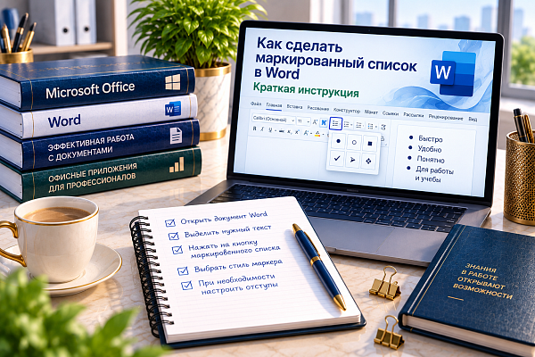 Как сделать маркированный список в Word. Краткая инструкция