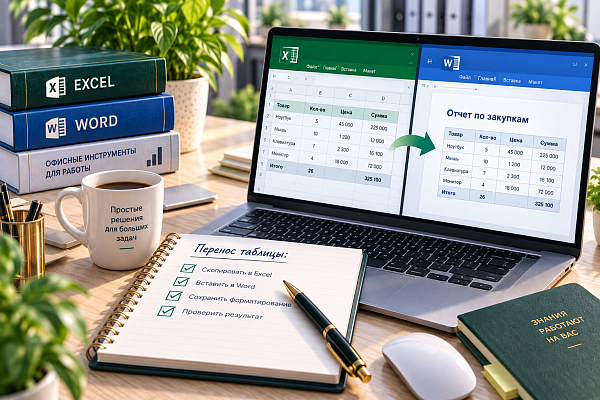 Как быстро перенести таблицу из Excel в Word. Инструкция для новичков