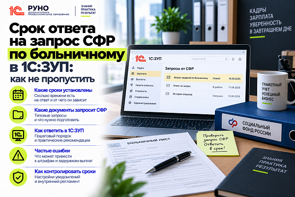 Запрос СФР по больничному в 1С:ЗУП: сроки ответа