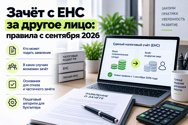 Зачёт с ЕНС за другое лицо: правила с сентября 2026