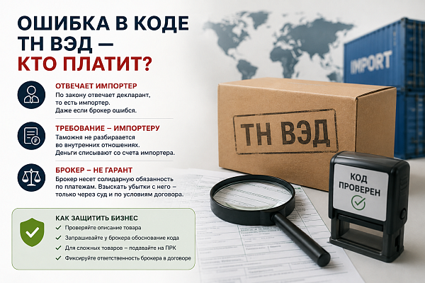 Ошибка в коде ТН ВЭД: кто отвечает — декларант, брокер или импортер